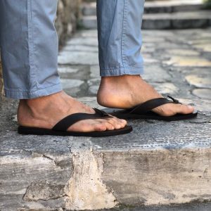 Men's Flip Flops Handmade Greek Leather Sandals Brown