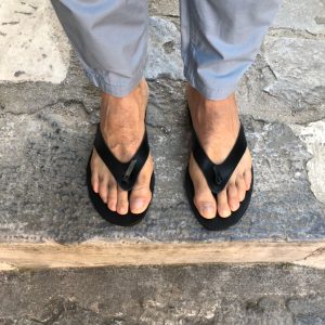 Mens Sandals Leather Flip Flops Handmade Black Summer
