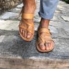 Handmade Leather Slingback Sandals Mens Greek Summer Shoes.