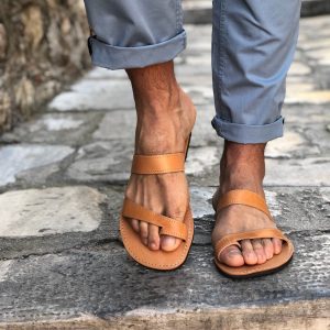 Mens Sandals Greek Leather Beach Summer Shoes.