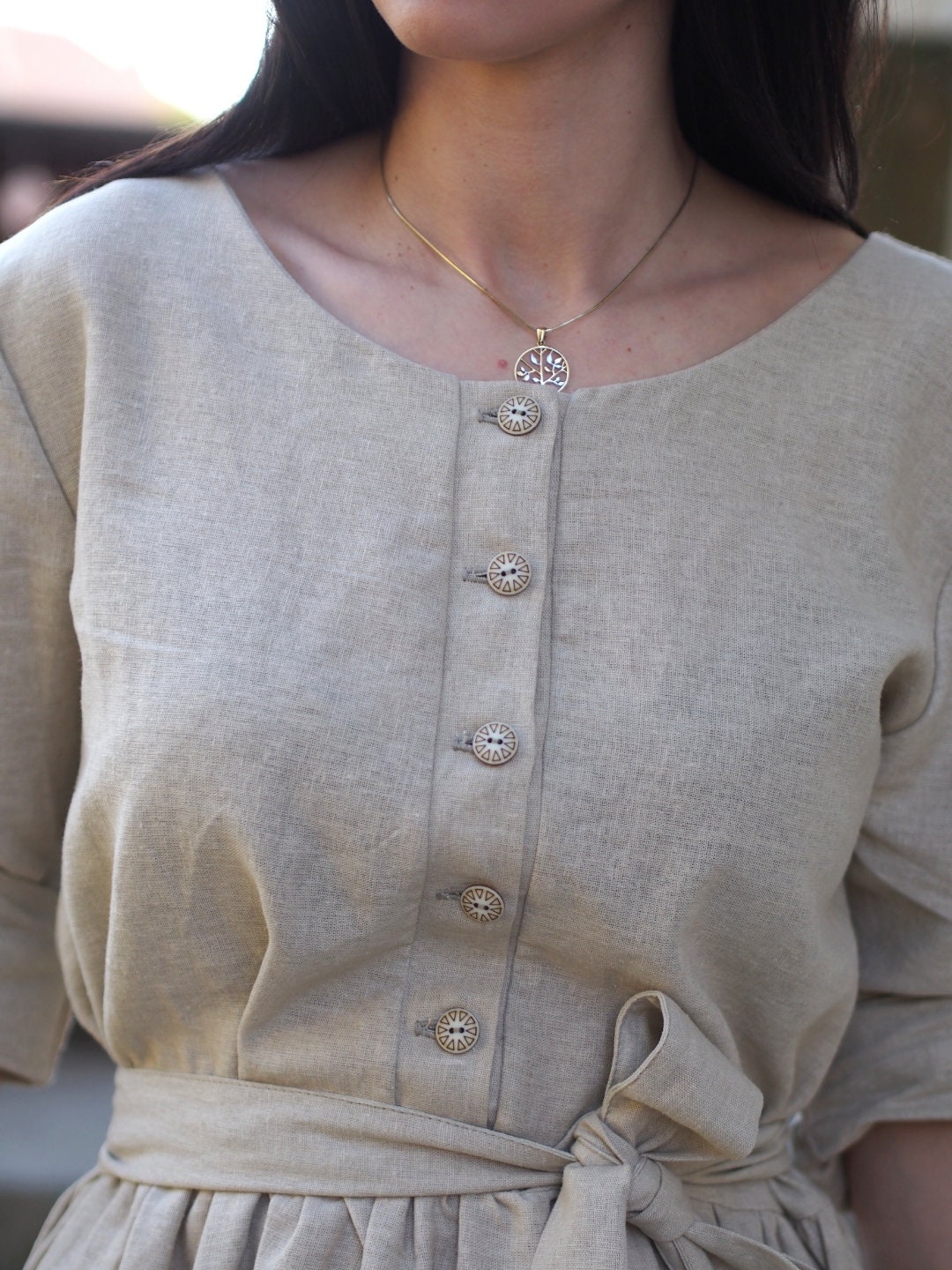 Women Linen Dress/beige Women/summer Dress/oversize Dress/linen Summer Dress/women