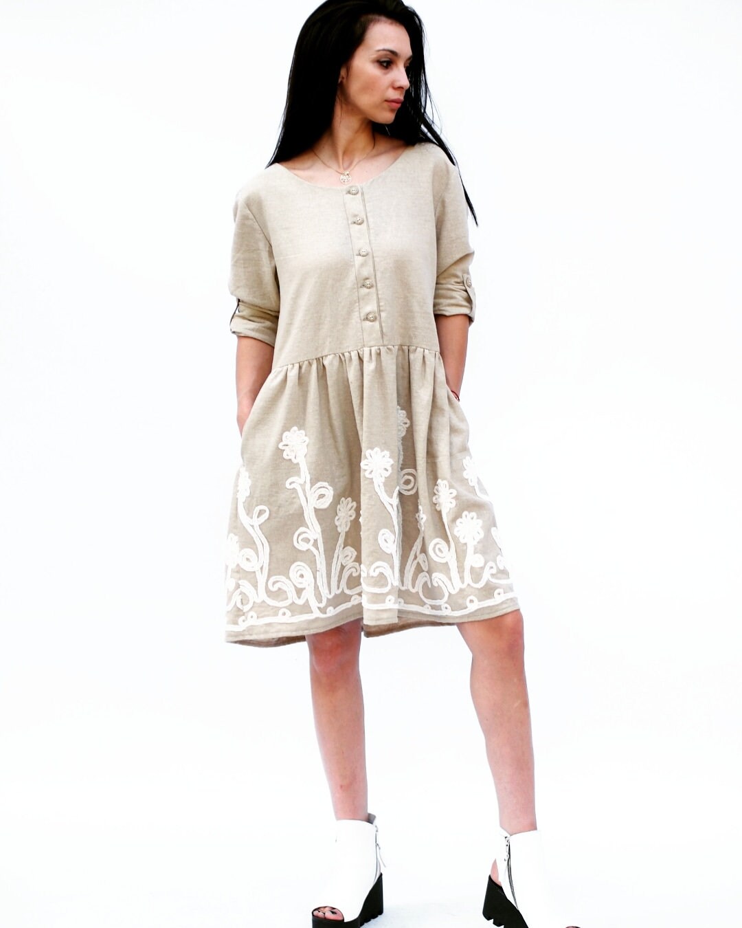 Loose Linen Dress Women Maxi Summer For Oversized