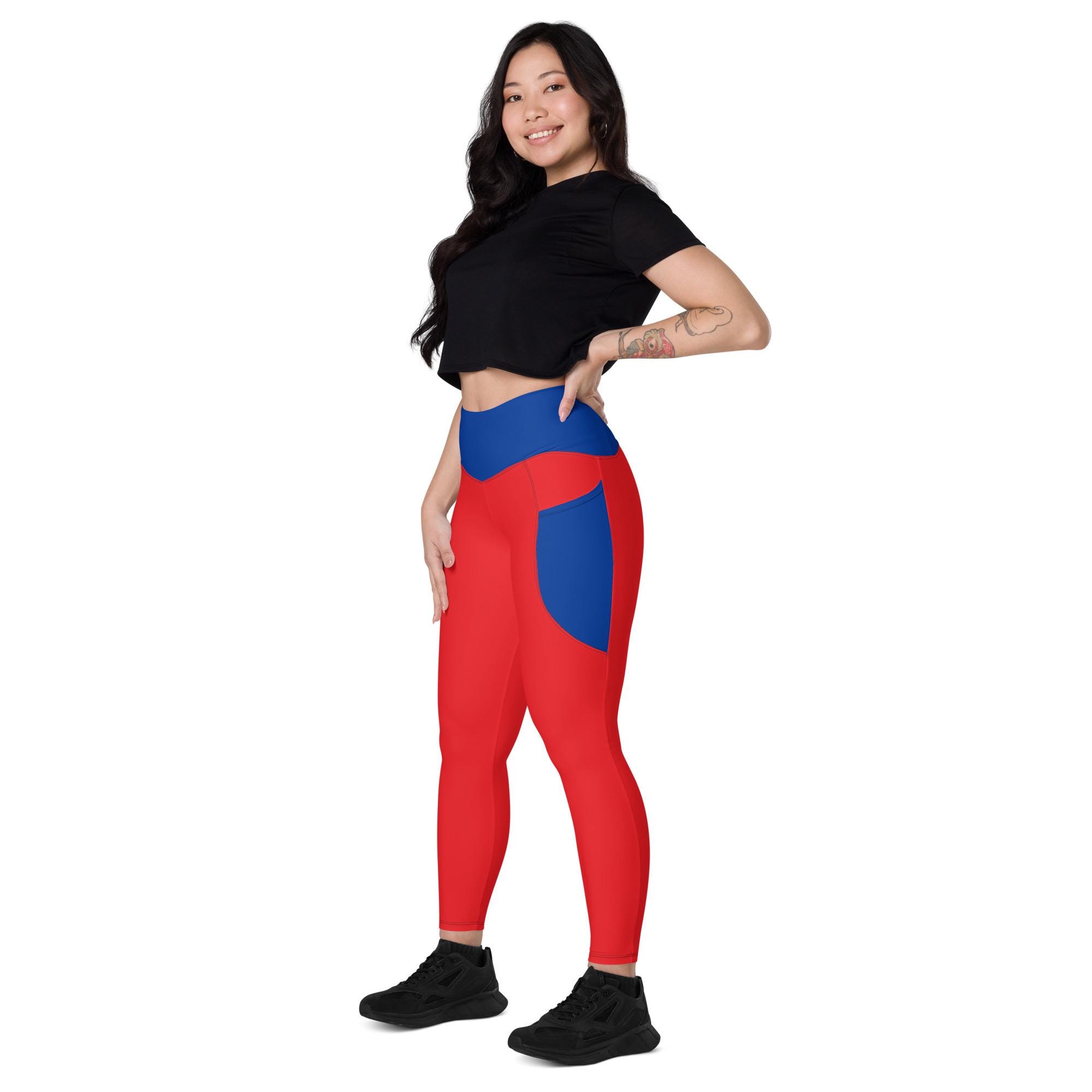 Red Leggings With Pockets