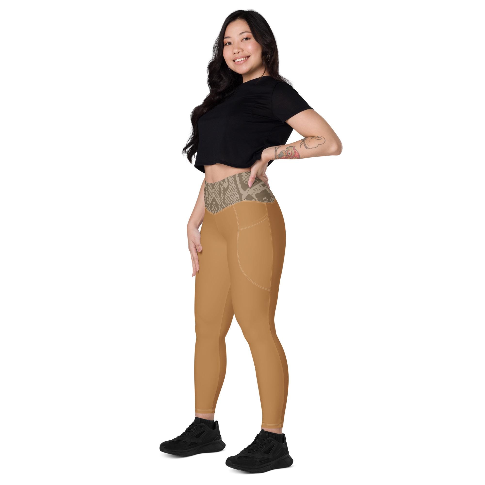 Brown Leggings With Pockets